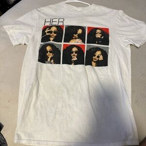 White Graphic T-Shirt with HER Design